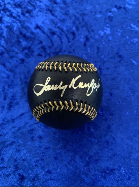 Sandy Koufax Autographed Signed Official Rawlings Black Baseball (signed with GOLD paint pen) OA Authentication