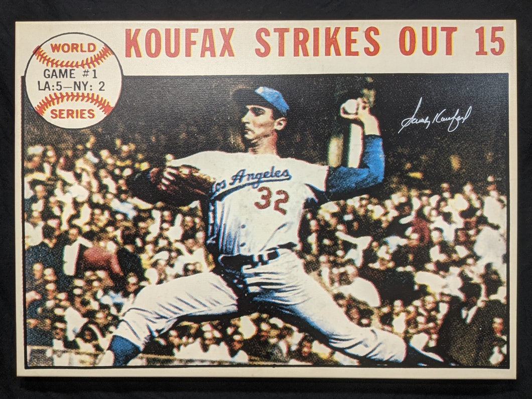 Sandy Koufax MLB Hand Signed Autographed 1964 Topps Card on Canvas 26x36.5