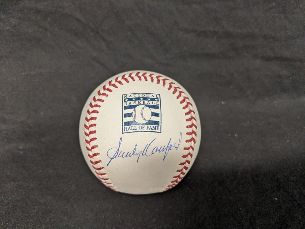 Sandy Koufax Autographed Signed MLB Hall Of Fame Logo Ball