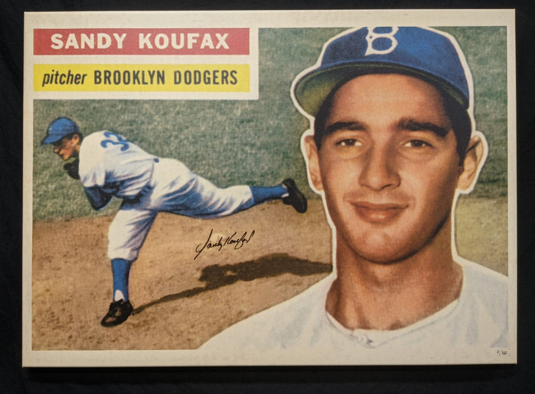 Sandy Koufax MLB Hand Signed Autographed 1956 Topps 26x36 Canvas – Sandy  Koufax Official