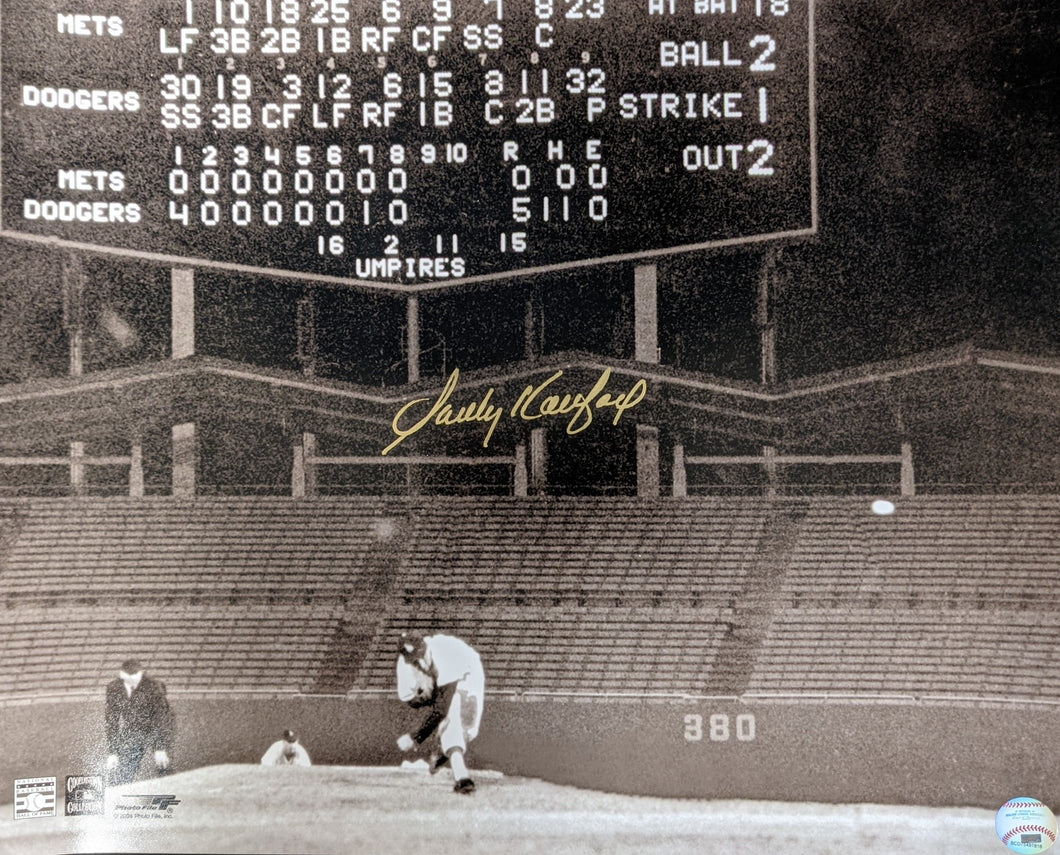 Sandy Koufax Autograph Signed 16x20 Photo