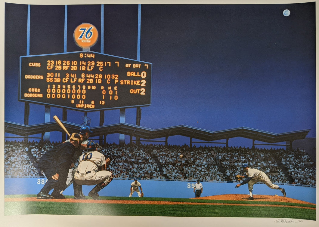 Bill Purdom Sandy Koufax Perfect Game 21.5x29.5 Lithograph